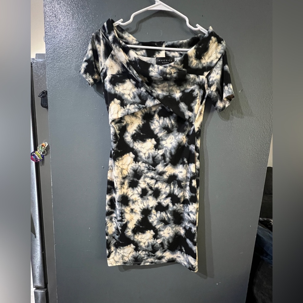 NWT Black and White Tie-Dye Women's dress